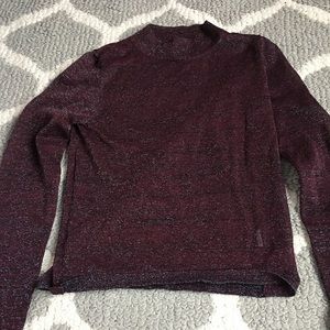 Glitter Knit Mock Neck Top